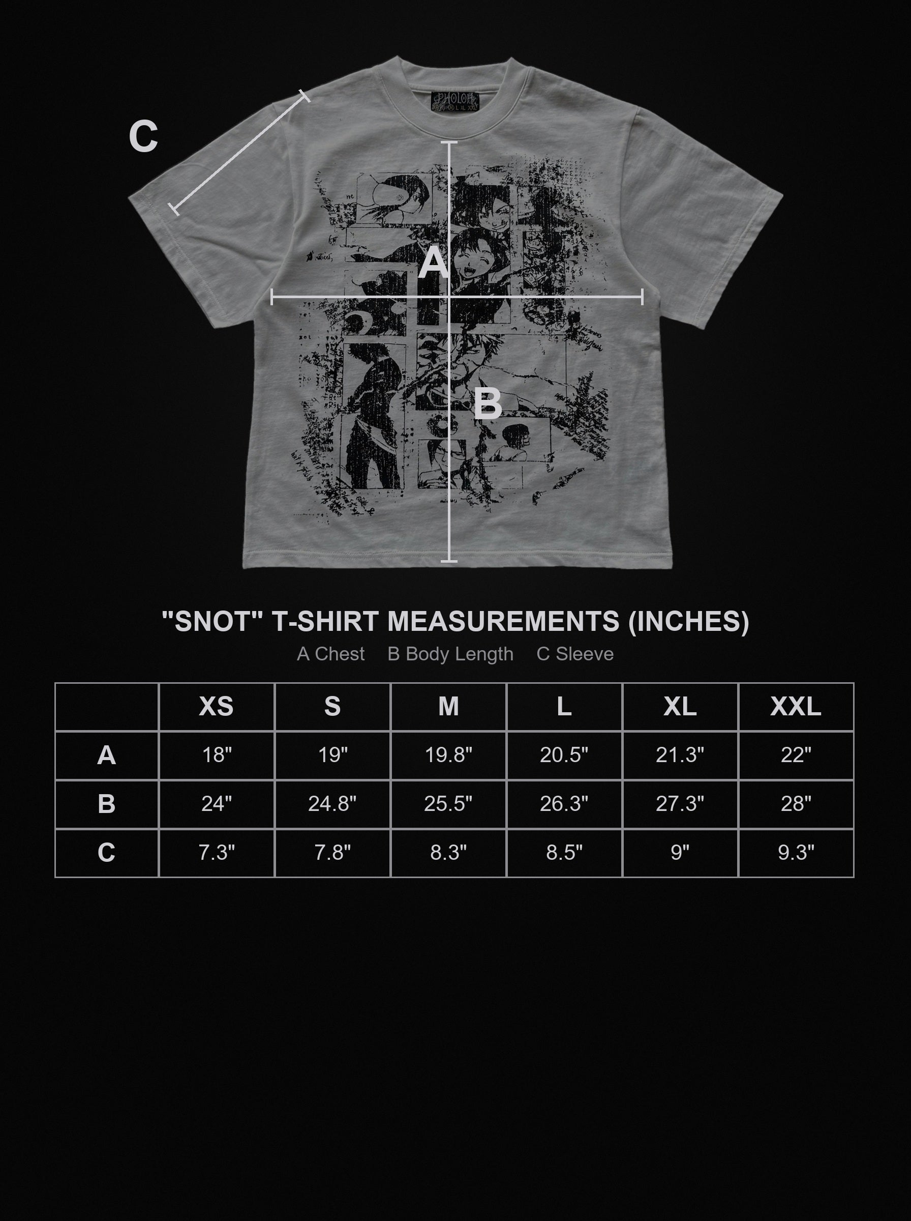 snot-t-shirt size chart