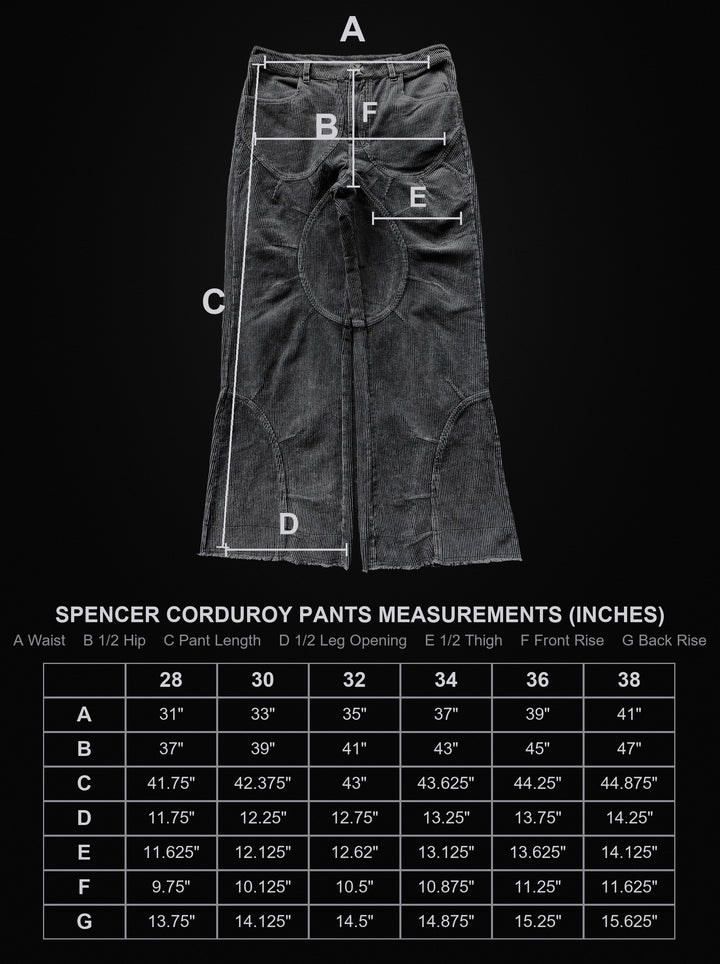 spencer size chart