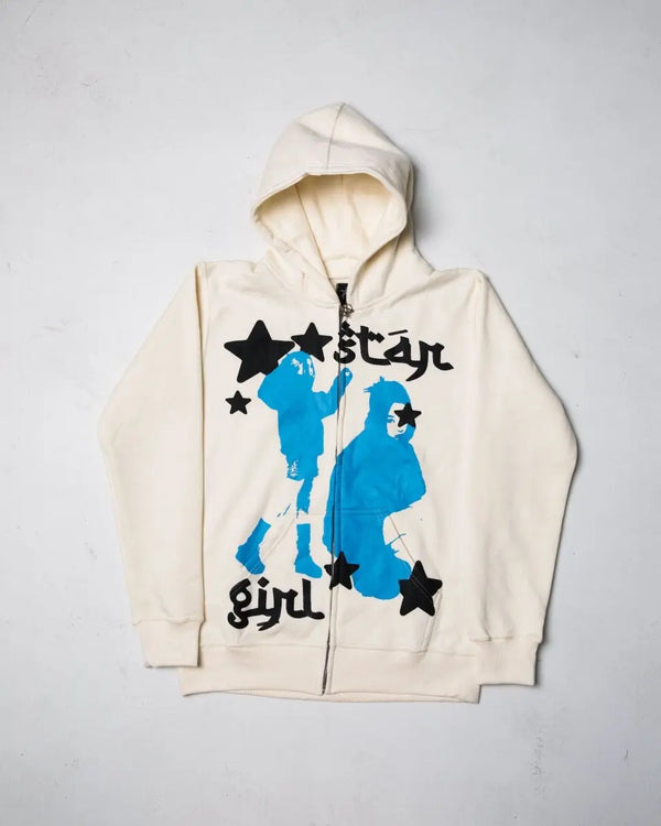 
    
      "Star Girl" Zip - Up (Cream) - pholoh
    

