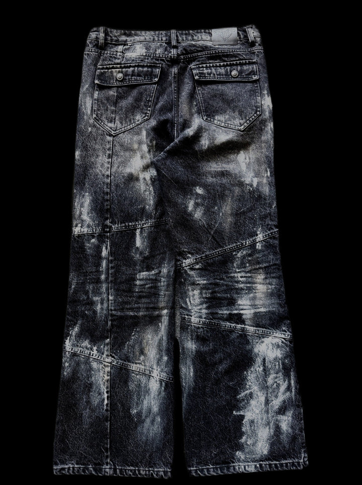 "T-Virus" Flared Jeans (Splattered) on black