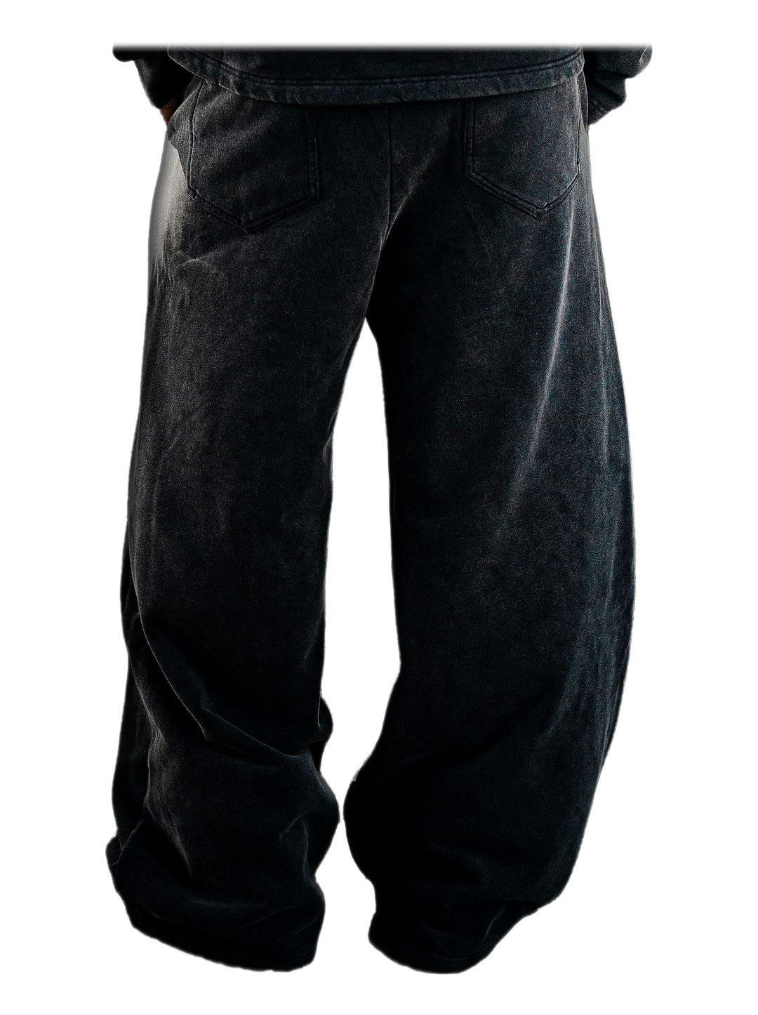 Tobari Sweats (Stone), back, on model