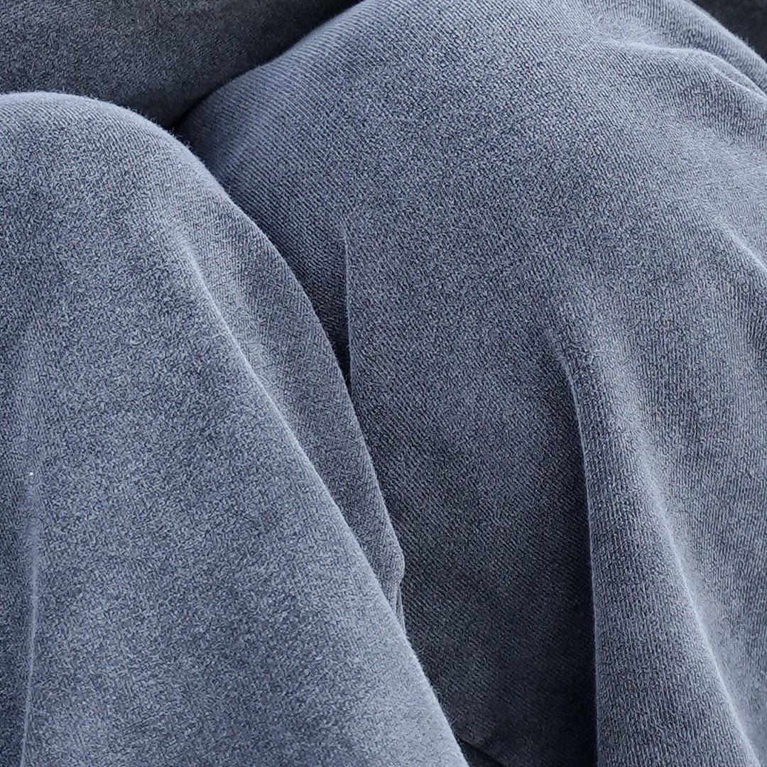 Tobari Sweats (Stone), close-up: stonewash