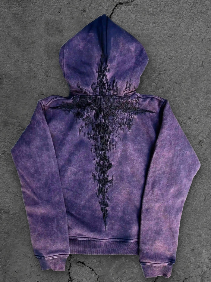 “Half a Million” Embroidery Zip-Up (Purple)