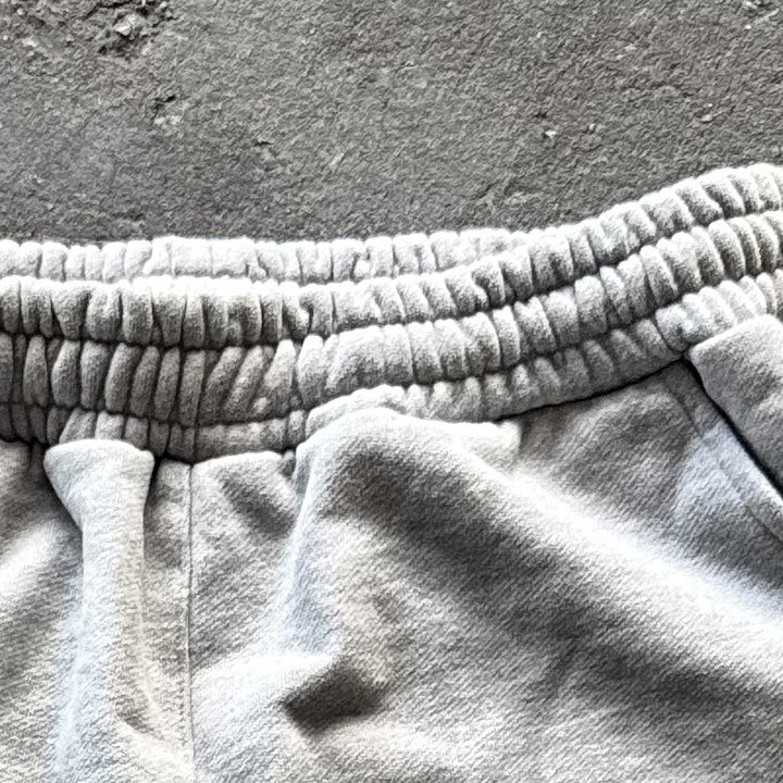 Uzumaki Shorts (Heather Grey), close-up: waistband rib