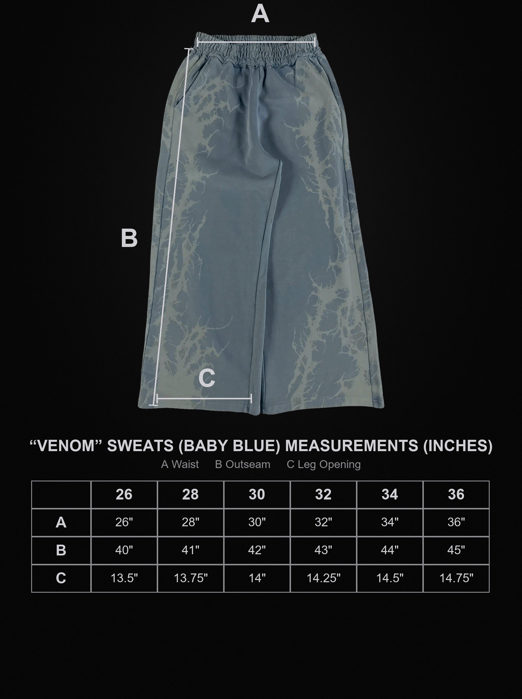venom-sweats-baby-blue size chart