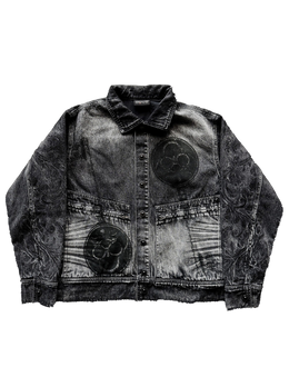 "Bela" Embroidered Jacket (Coal)