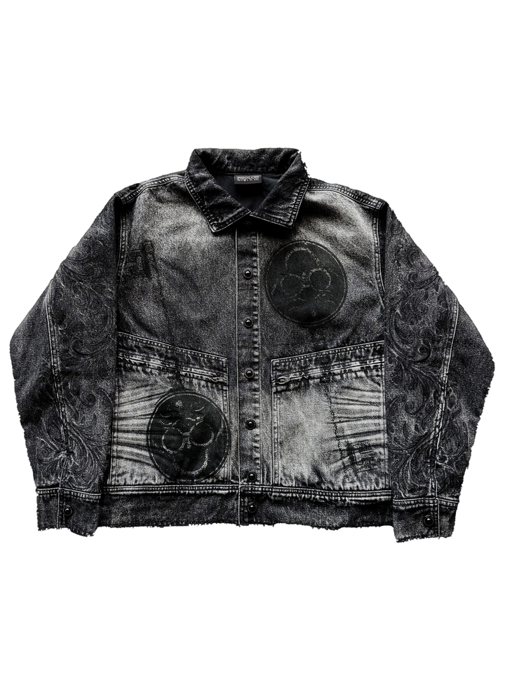 "Bela" Embroidered Jacket (Coal)