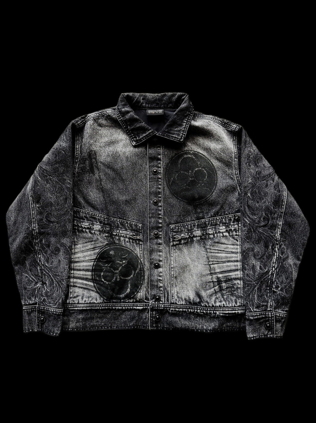 "Bela" Embroidered Jacket (Coal) on black