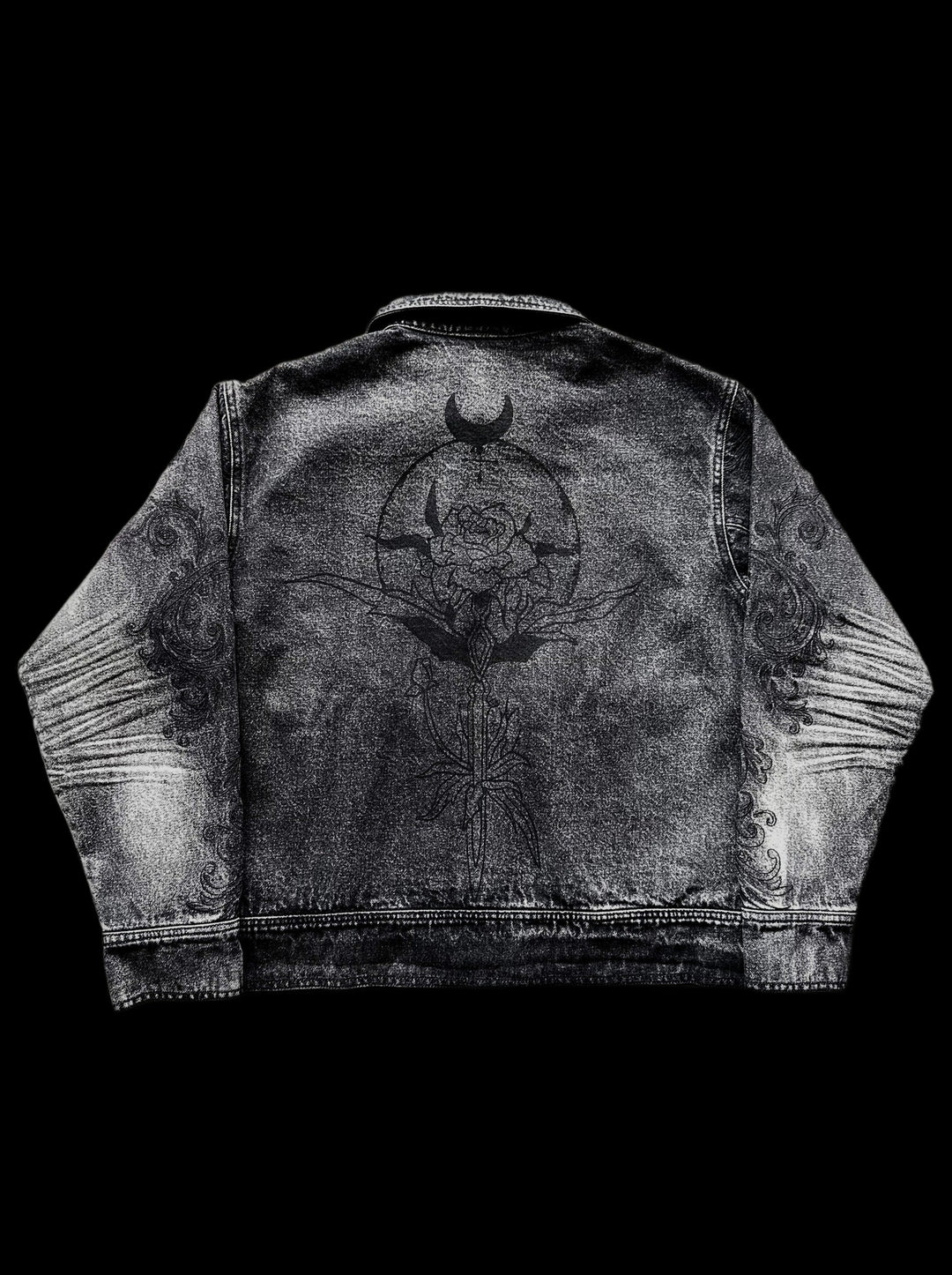 "Bela" Embroidered Jacket (Coal) on black