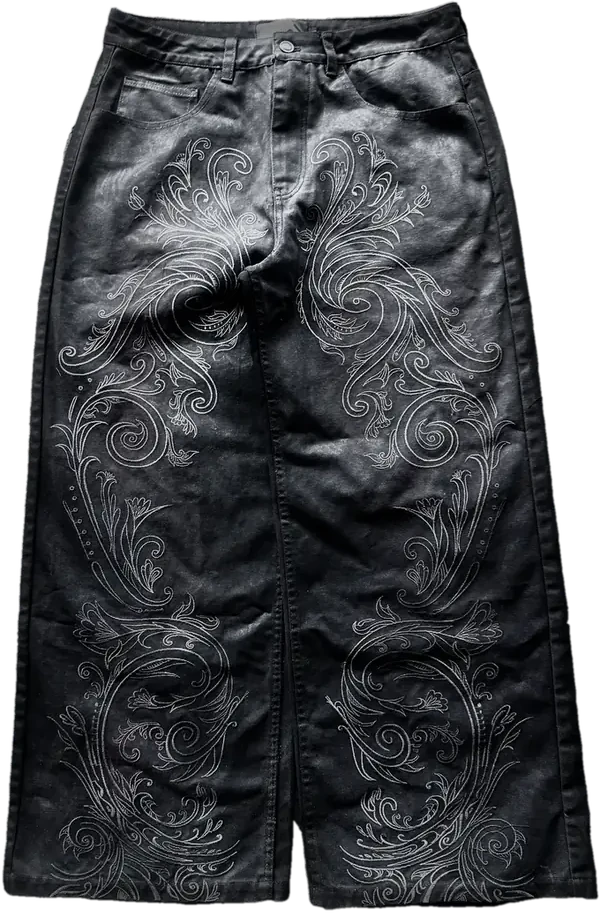 "Blood" Embroidered Jeans