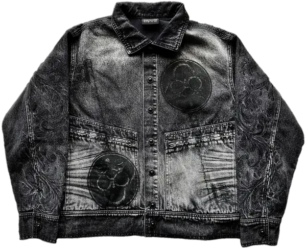 "Bela" Embroidered Jacket (Coal)
